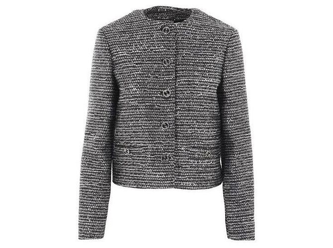 Gucci Stripe Tweed Lamé Jacket Brown