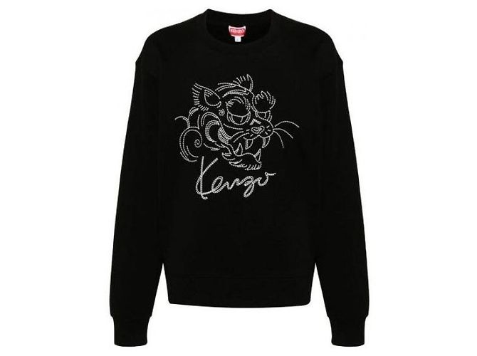 Kenzo Bestickter Star Tiger Sweatshirt Schwarz