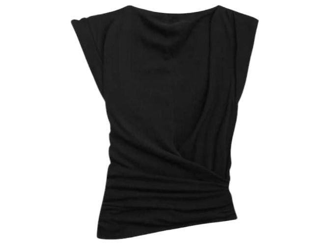 Isabel Marant Drapierter T-Shirt Schwarz 