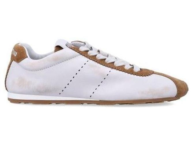 Miu Miu Zapatillas de ante de cuero Napa Blanco