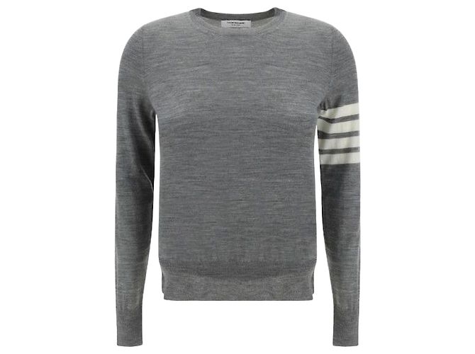 Thom Browne Lässiger Strickpullover aus Wolle Braun
