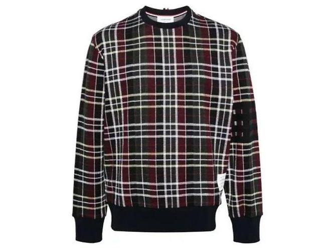 Thom Browne Bar Stripe Jacquard Crewneck Cotton Sweatshirt Multiple colors