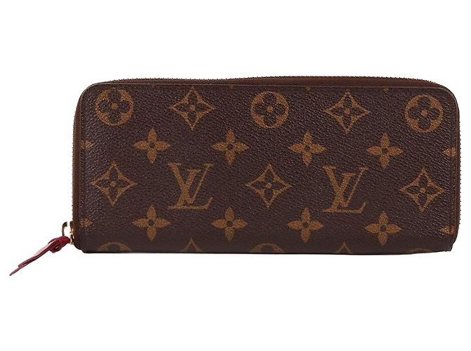 Louis Vuitton Cartera Larga Clemence Monogram para Mujer Castaño