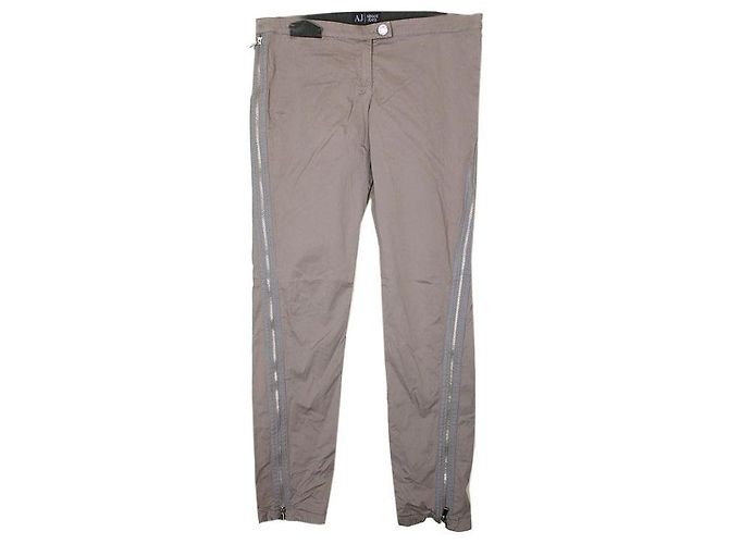 Pantaloni khaki con dettagli zip Armani Jeans Marrone