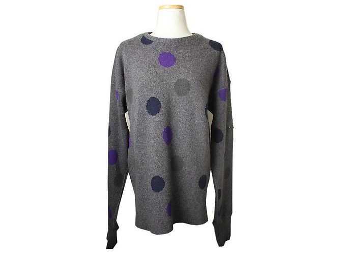 Armani Herren Wollstrickoberteil mit Mehrfachpunkten Braun