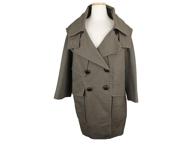 Isabel Marant Khaki Double Button Hooded Military Jacket Multiple colors