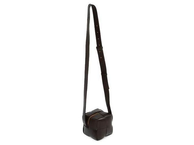 Borsa a tracolla mini Bottega Veneta marrone scuro