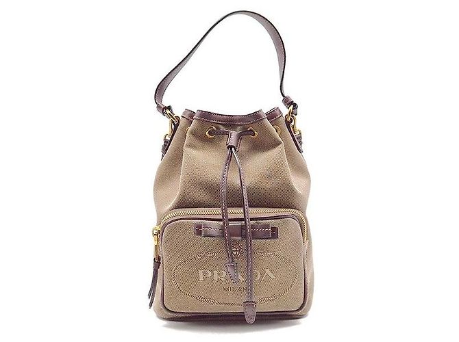 Prada Borsa a secchiello in jacquard con logo Multicolore 