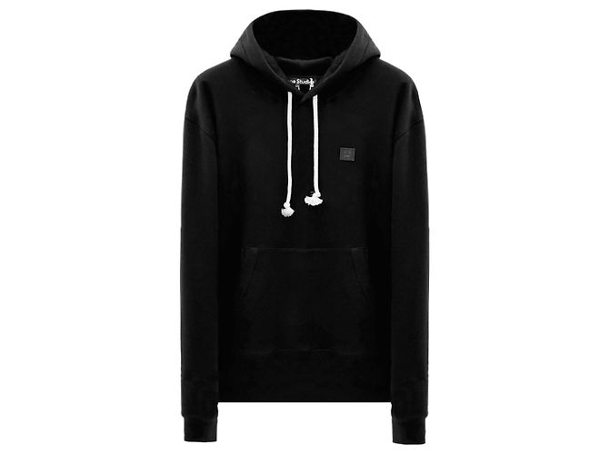 Acne Oversized Hoodie mit Logo Schwarz