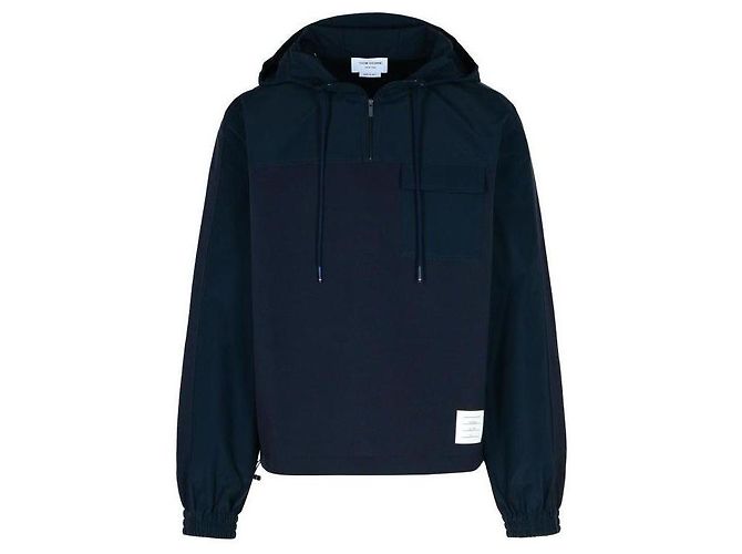 Thom Browne Ripstop- und Woll-Tech Milano Halbzip-Combo Blau
