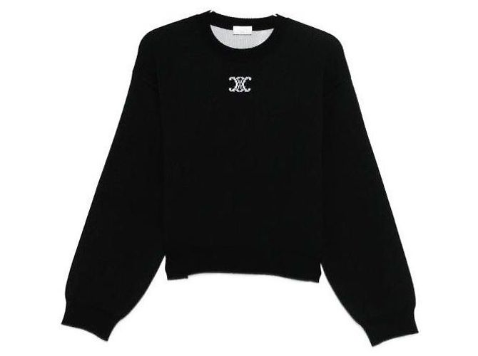 Céline Kaschmirpullover mit Rundhalsausschnitt Weiß 