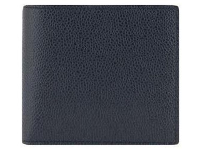 Thom Browne Pebble Grain Bifold Wallet Blue