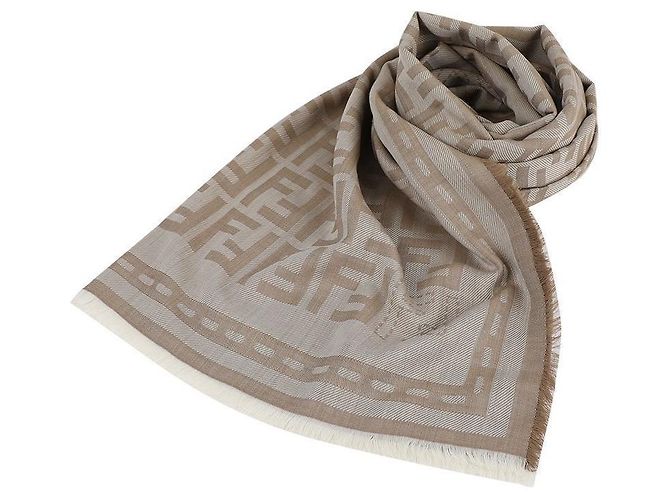 Fendi Cachecol de lã jacquard Marrom 