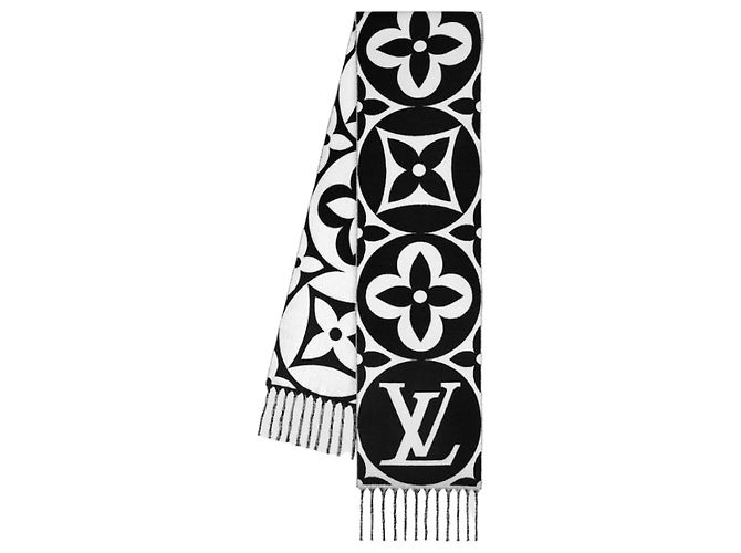Louis Vuitton Muffler LV Medaillon Schal Schwarz