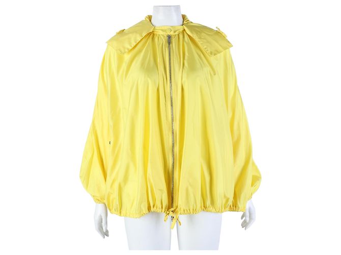 Valentino Silk Windbreaker Jacket Yellow