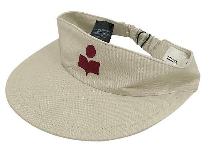 Isabel Marant TYRY Logo Visor Cap Ecru Rot (ECRD) 