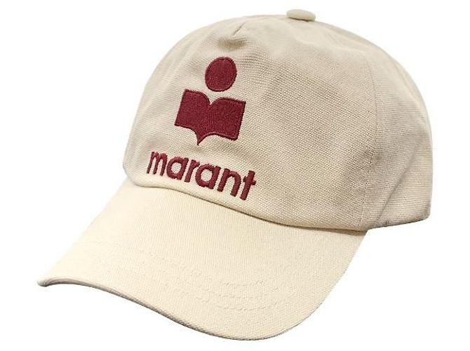 Isabel Marant Tyrony Logo Baseball Cap Ecru Red stamp: ECRD