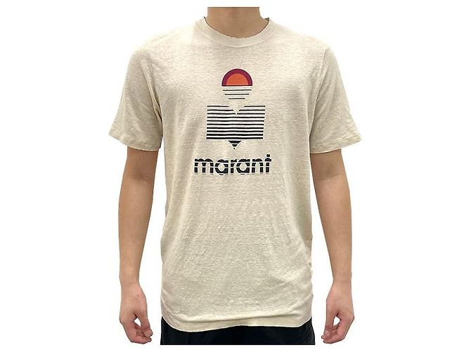 Isabel Marant KARMAN Logo Short Sleeve T-Shirt Ecru White