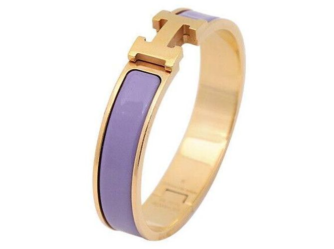 Hermès Clique Aqua PM Banho de Ouro Rosa Lilás