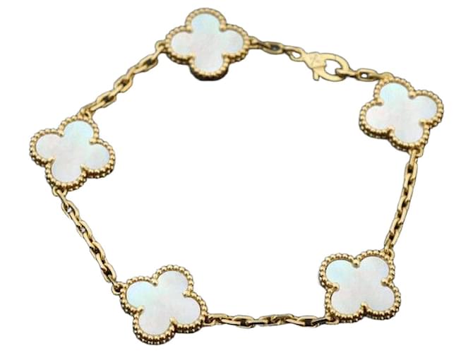 Van Cleef & Arpels Vintage Alhambra Motif Bracelet in Yellow Gold 