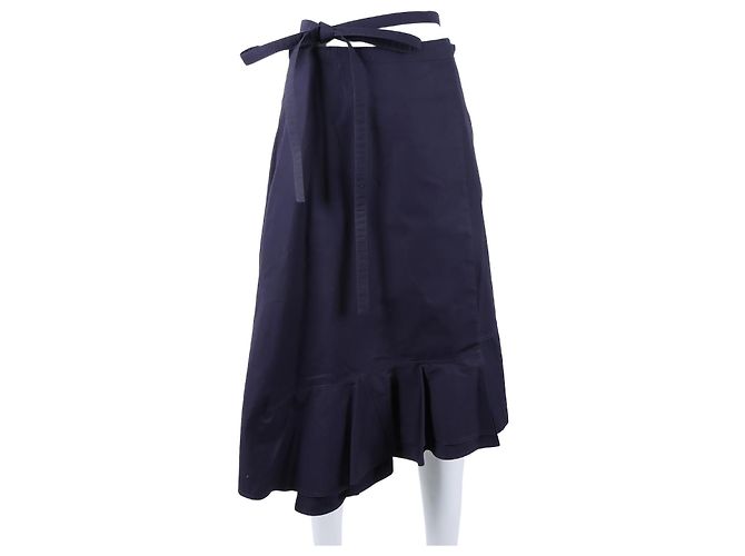 Céline Celine Wrap Skirt Blue