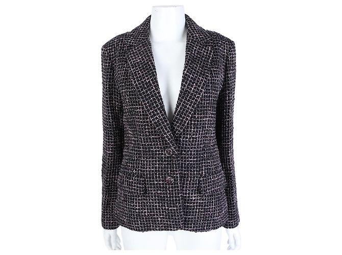 Chanel Tweed-Jacke Schwarz