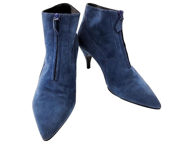 Hermès Hermes Suede Ankle Boots Blue