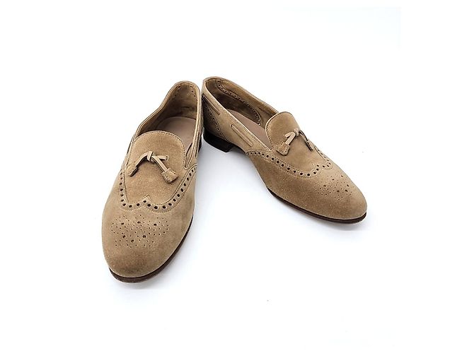 Mocassins en daim Hermès Marron