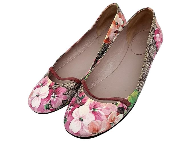 Gucci Bloom Flache Schuhe Braun