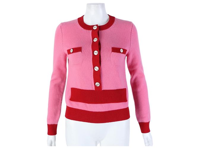 Chanel Langarm-Strickpullover Rot 