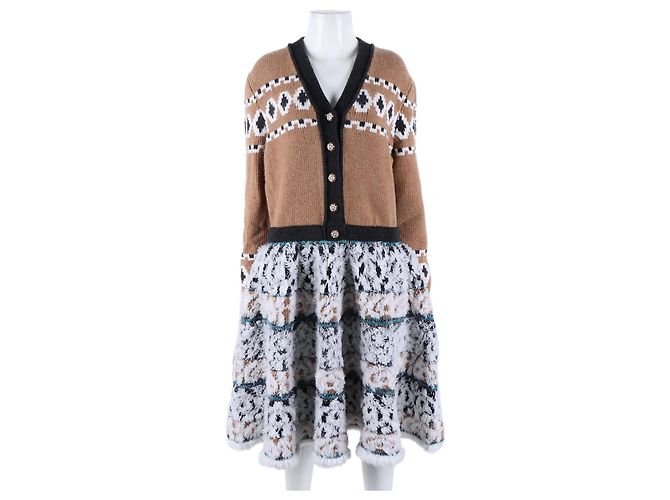 Vestido de malha Chanel Marrom