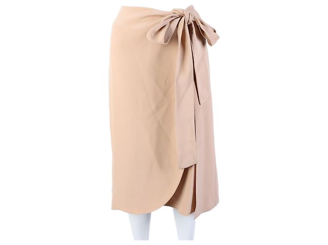 Céline Silk Skirt Brown