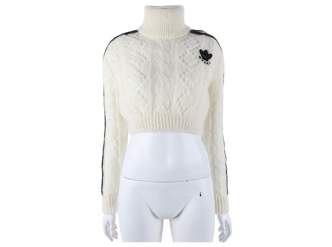 Gucci Adidas Crop Langarmstrick Weiß