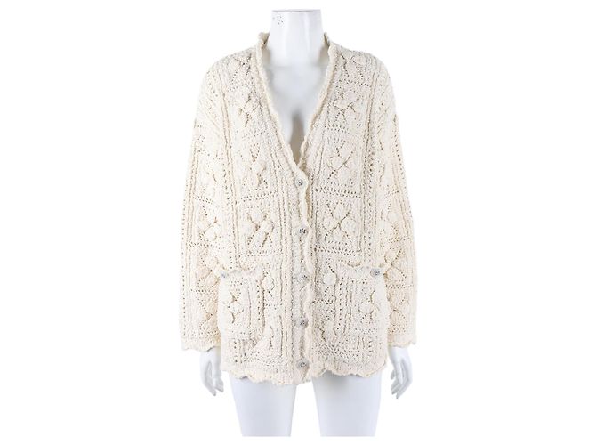 Chanel Strickjacke Weiß 