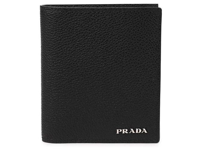 Prada Metal Logo Wallet Black