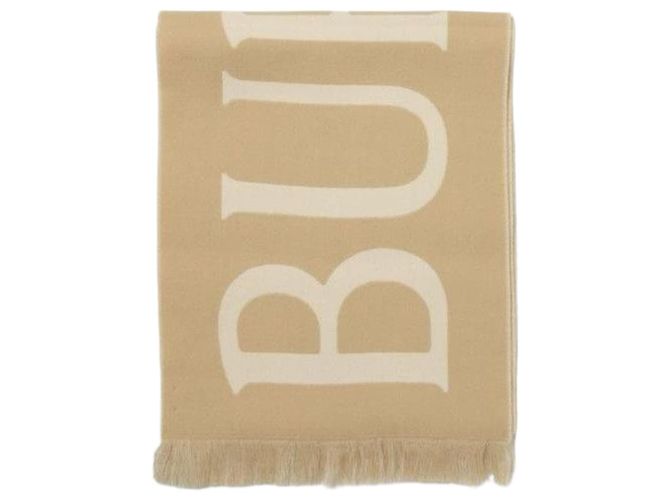 Burberry Sciarpa in lana con logo Marrone
