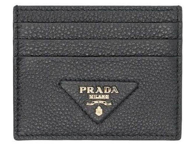 Prada Leather Card Wallet Black
