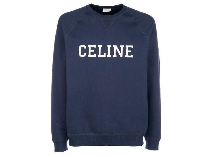 Céline Sweatshirt ample en molleton de coton Bleu