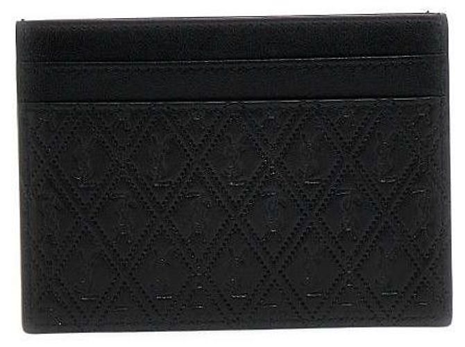Saint Laurent Pineapple Print Monogram Card Holder Black