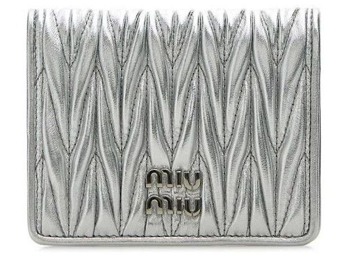 Miu Miu Nappa Leather Wallet Silvery