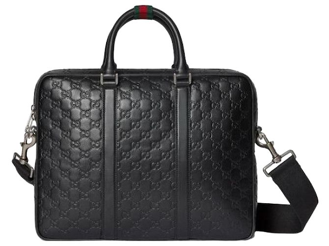 Gucci Large Briefcase with GG Emblem AAFOM Black