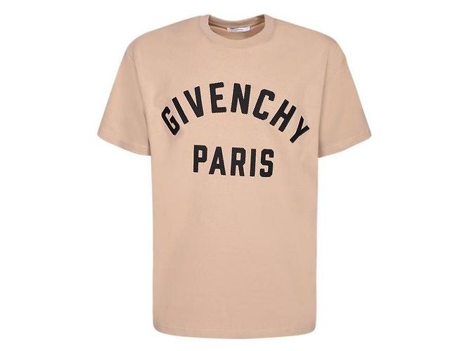 Givenchy Besticktes Baumwoll-T-Shirt Beige Schwarz Braun