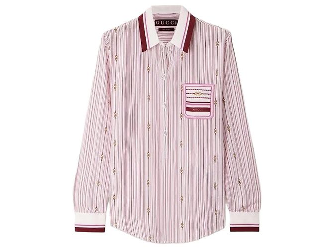 Gucci Camicia in seta stampata Bianco