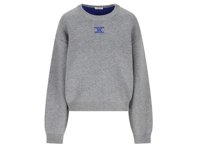 Céline Pull en cachemire à col rond Bleu