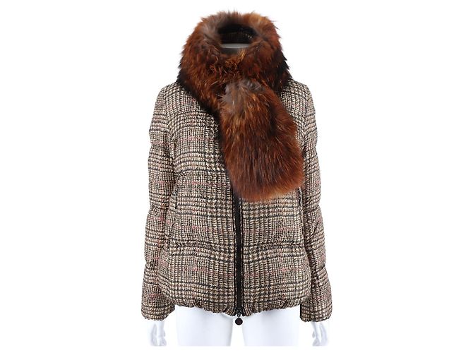 Jaqueta acolchoada de pele Moncler