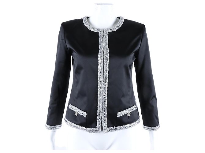 Chanel Silk Jacket Black