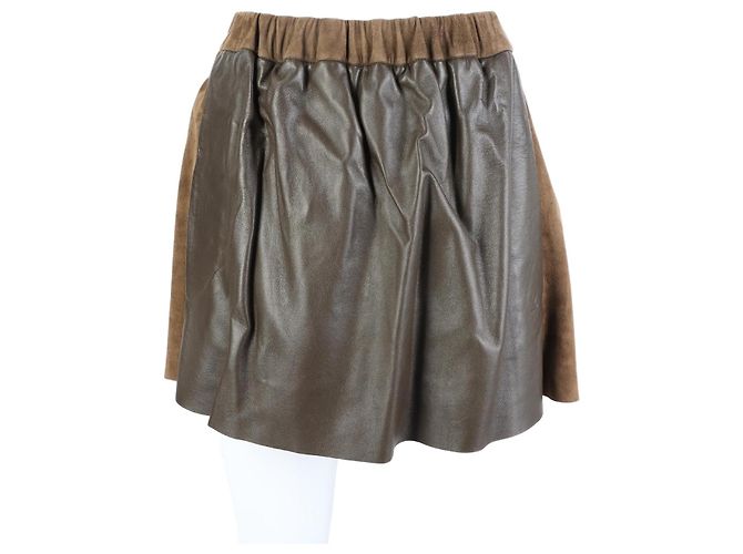 Louis Vuitton Saia de couro Marrom