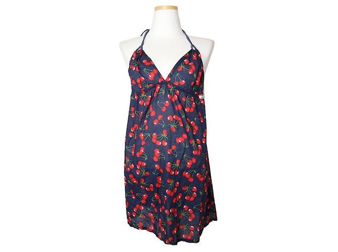 Dolce & Gabbana Vestido de algodón puro con estampado de cerezas Multicolor