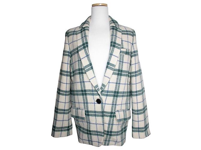 Isabel Marant Étoile Check Wool Jacket Blue