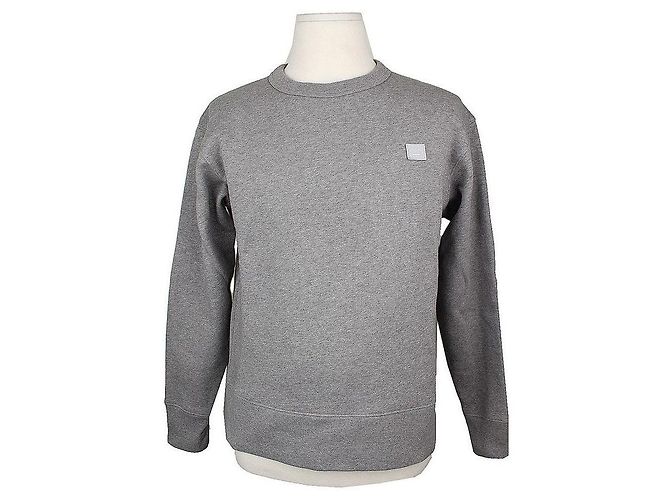 Acne Grau melierte Herren-Fleece-Sweatshirt XS Braun